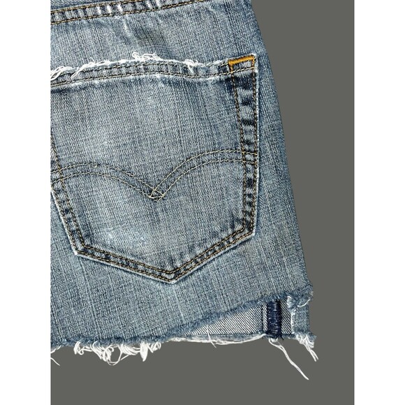 Y2K Levis 505 Denim Cut Off  Jean Shorts Womens 28 Frayed Hem Distressed - Picture 4 of 4